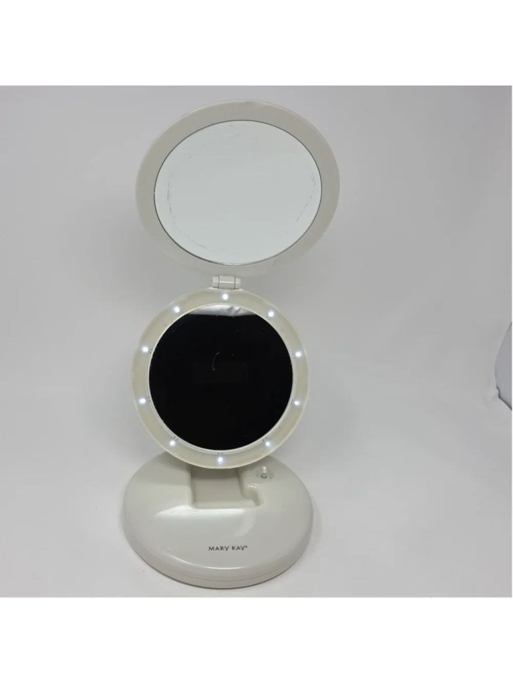 MARY KAY Vtg Lighted LED Double Folding Magnified Vanity Travel Makeup Mirror